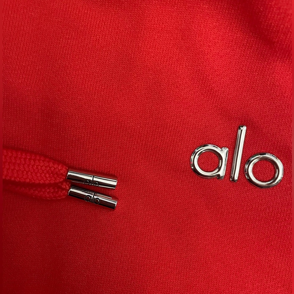 ALO Yoga NWT Accolade Hoodie Bright Red Color Unisex Oversized Size L - Picture 7 of 10